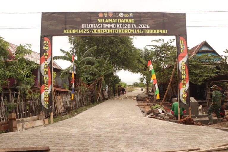 1.100 Meter Jalan Harapan Rampung, TMMD ke-128 Tahun 2026 Kodim 1425/Jeneponto Menyambungkan Dua Desa