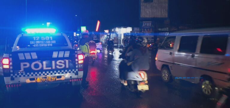 Blue Light Patrol Satlantas Polres Gowa Jaga Keamanan Pengguna Jalan di Malam Hari