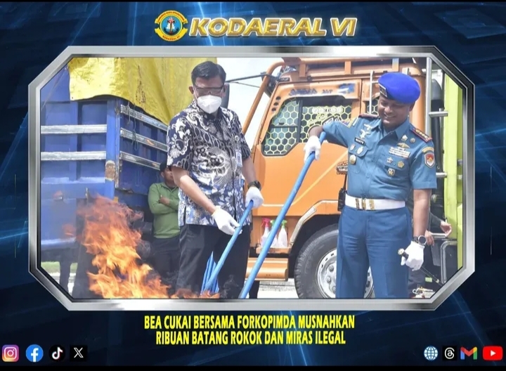 Sinergi Kawal Penerimaan Negara, Bea Cukai Bersama Forkopimda Musnahkan Ribuan Batang Rokok dan Miras Ilegal