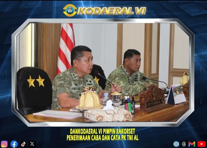 Dankodaeral VI Pimpin Rakorset Penerimaan Caba dan Cata PK TNI AL gelombang II TA 2026