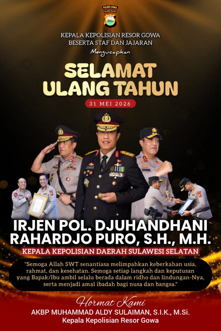 Di Hari Ulang Tahunnya, Kapolda Sulsel Terima Doa dan Ucapan dari Keluarga Besar Polres Gowa