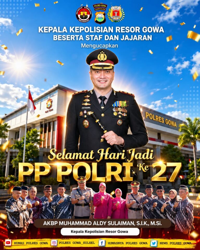 Kapolres Gowa dan Jajaran Ucapkan Selamat Hari Jadi PP Polri ke-27