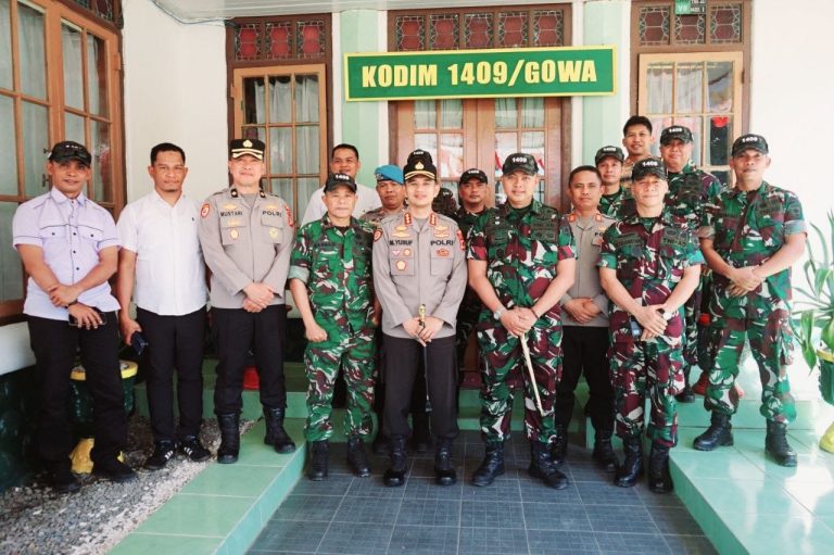 Pererat Sinergitas TNI-Polri, Kapolresta Gowa Jalin Silaturahmi Perdana ke Kodim 1409/Gowa