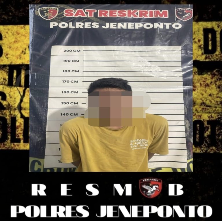 Penangkapan Terduga Pelaku Pencurian Handphone oleh Tim Resmob Pegasus Polres Jeneponto