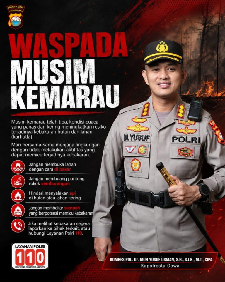 Kapolresta Gowa Ingatkan Bahaya Karhutla di Tengah Musim Kemarau