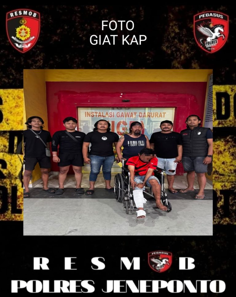 BURON 1 MINGGU, PELAKU CURAS YANG LUKAI MANTAN ISTRI DITANGKAP TIM URC RESMOB POLRES JENEPONTO
