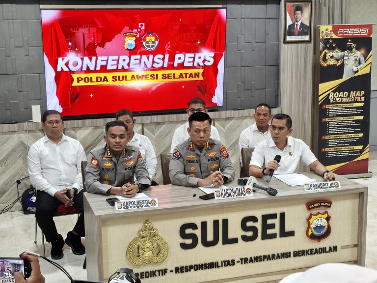 Kapolresta Gowa Dampingi Kabid Humas Polda Sulsel Ungkap Perkembangan Kasus Dugaan Korupsi dan TPPU