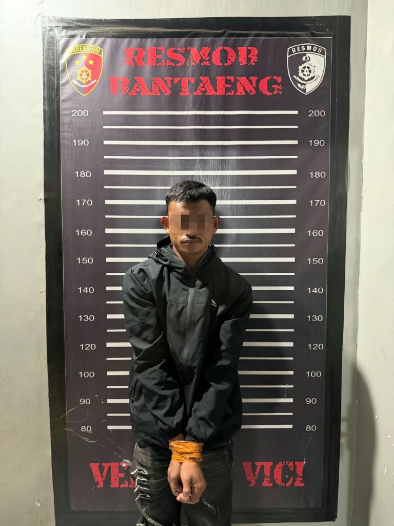 URC Resmob Polres Bantaeng Amankan Pria Diduga Pelaku Penganiayaan Pakai Parang